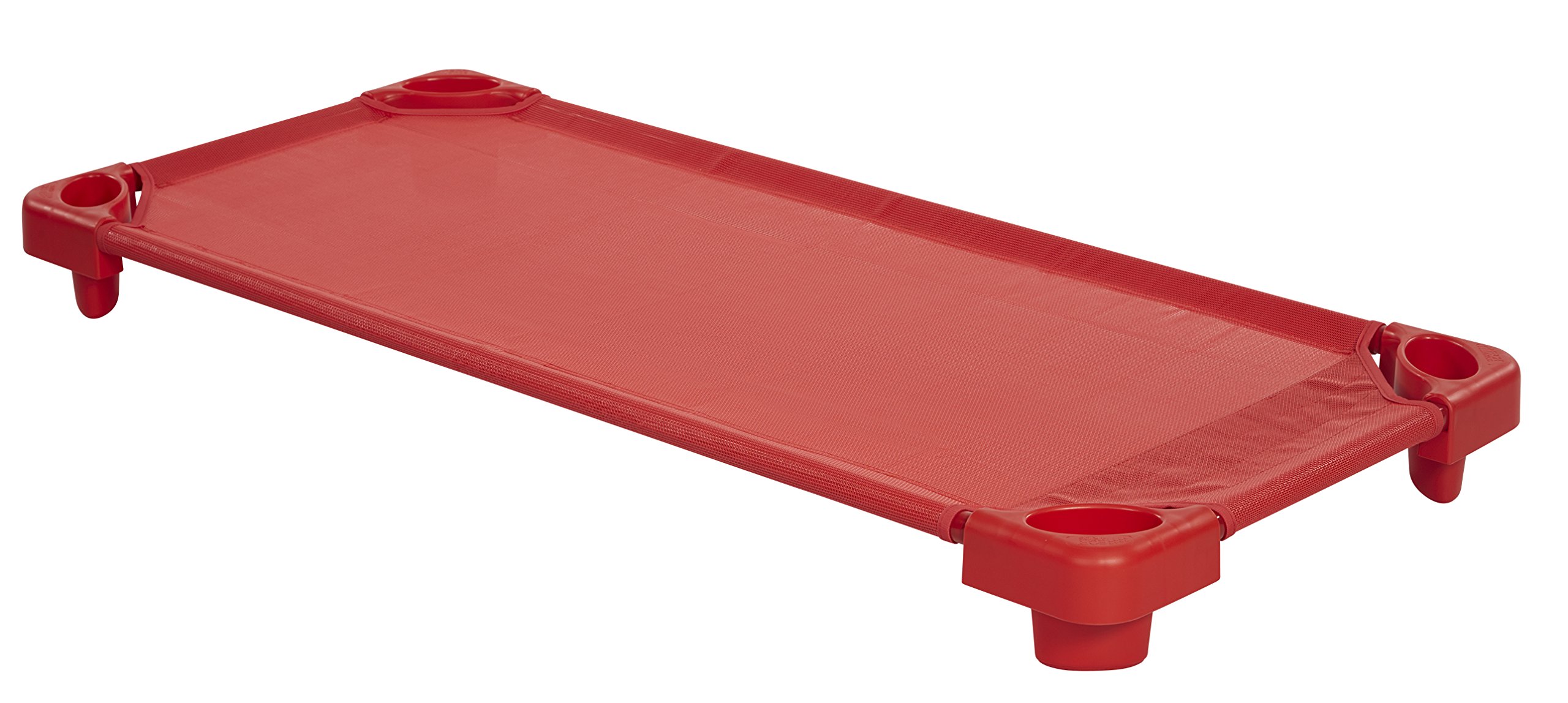 Stackable Kiddie Cot, Standard Size, Classroom Furniture, ReadyToAssemble, Red
