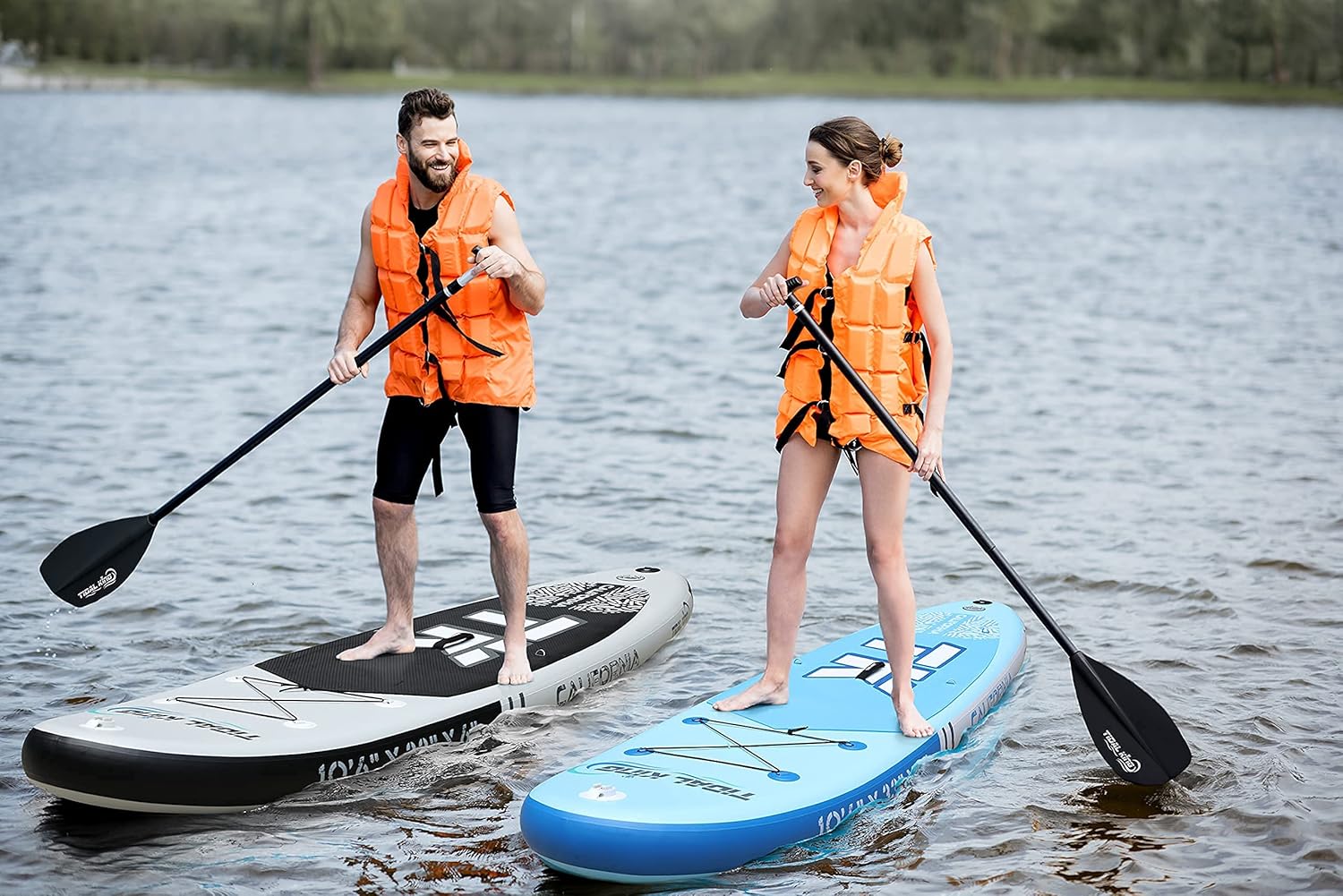 Tidal King California 10' 6” x 33” Wide & Extra Stable Stand Up Paddle Board ISUP - with Adjustable Paddle, Pump, Leash & Backpack - Standard SUP or Kayak Option : Sports & Outdoors