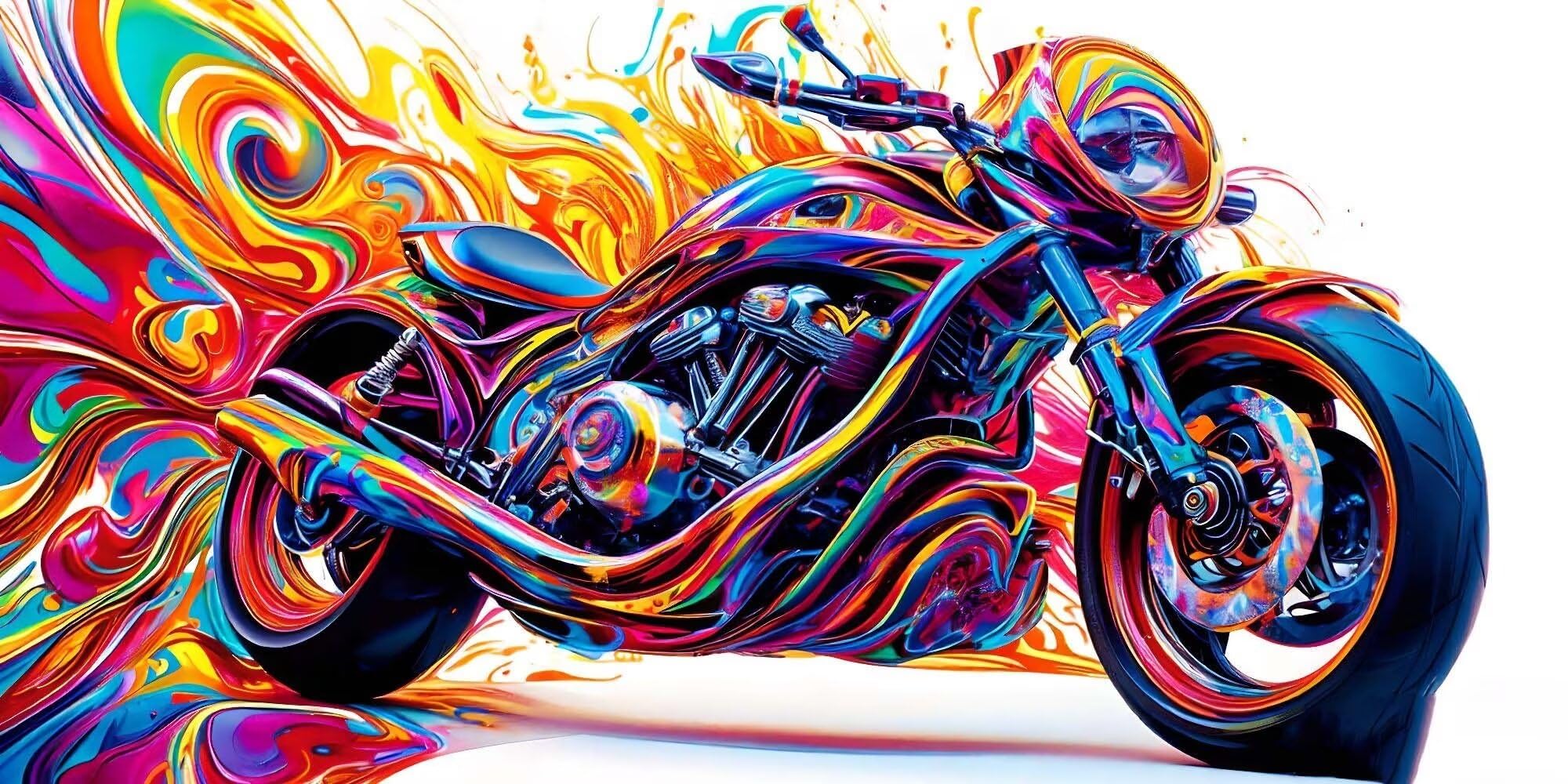 Amazon.com: Paint by Numbers for Adults, Colourful Motorcycle