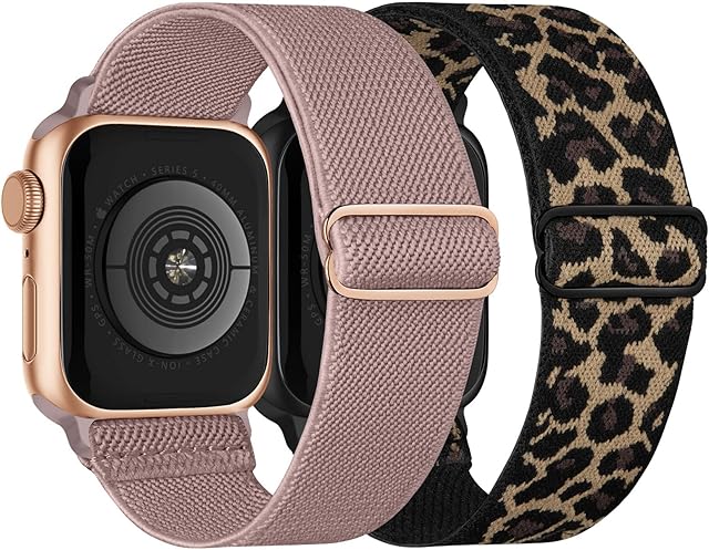 Adepoy Elastic Nylon Band Compatible with Apple Watch Straps 38mm 40mm 41mm, Adjustable Braided Stretch Replacement Wristband Compatible with iWatch Series 8/Ultra/7/SE/6/5/4/3/2/1