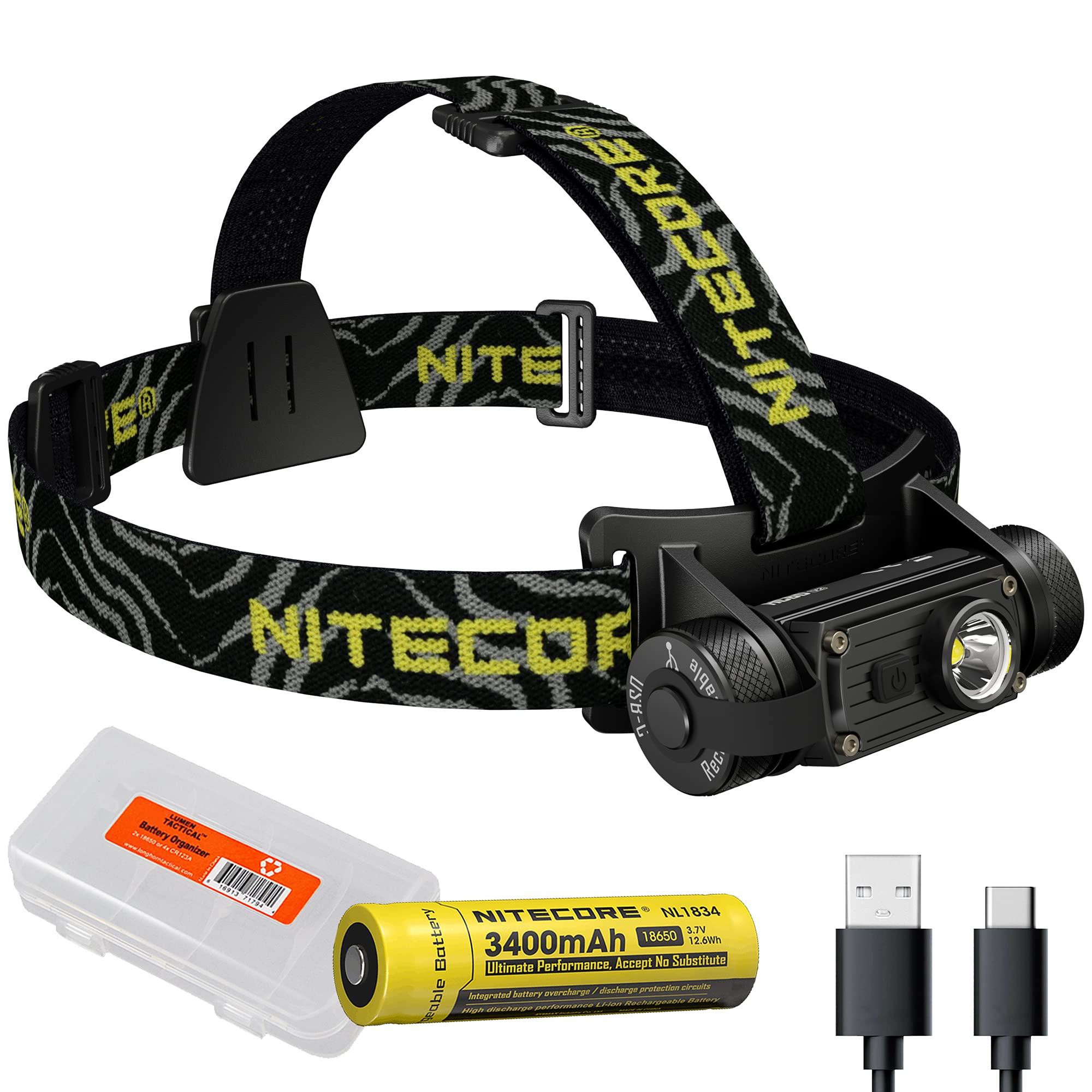 Nitecore HC60 v2 1200 Lumen USBC Rechargeable Headlamp with LumenTac