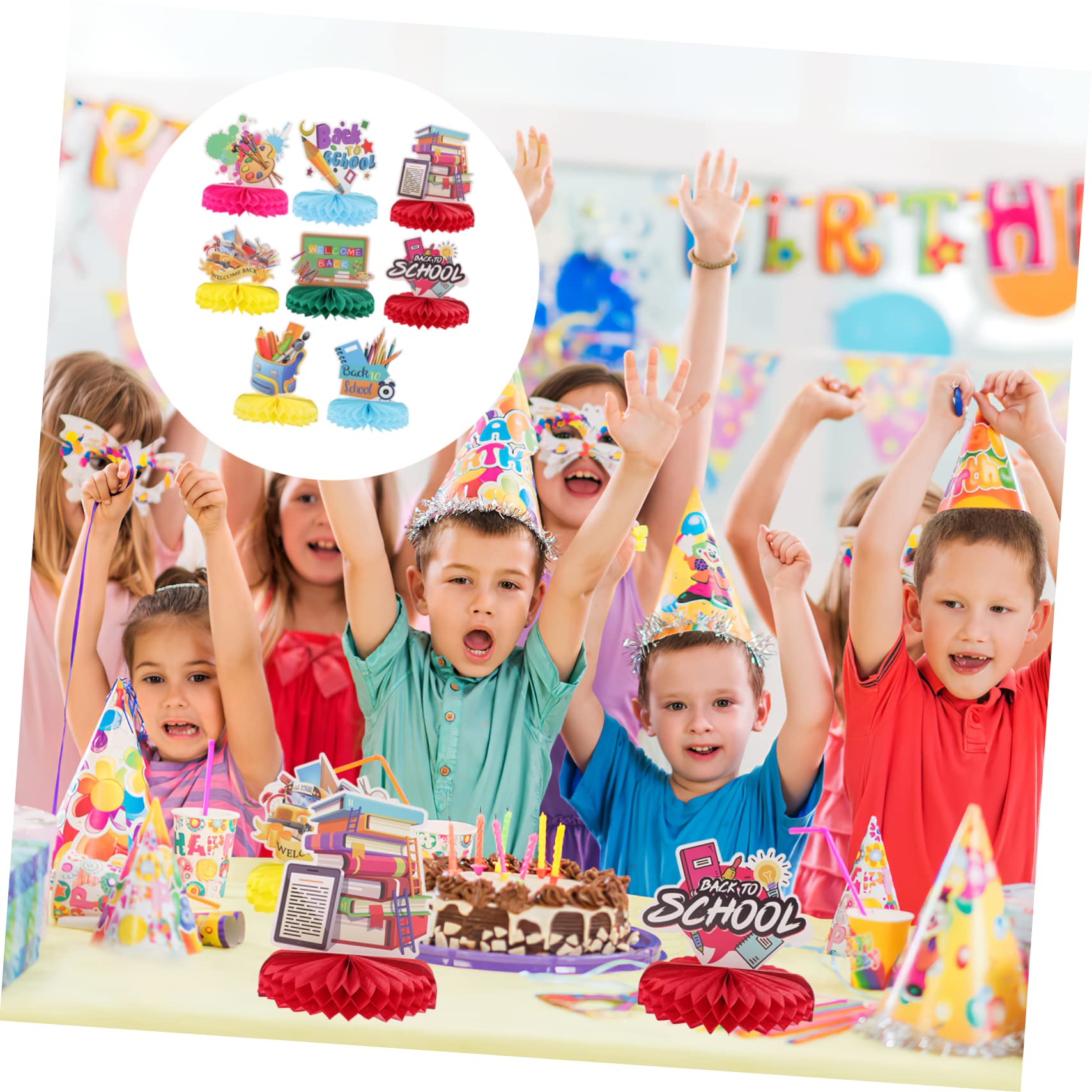 VICASKY 40stücke Teiliges Waben- Für Klassenzimmer Partys Bunte Tischdeko Für Schulanfang Feiern Willkommen Zurück Dekorationen Für Schule Und Events Hochwertige Mittelstücke Für