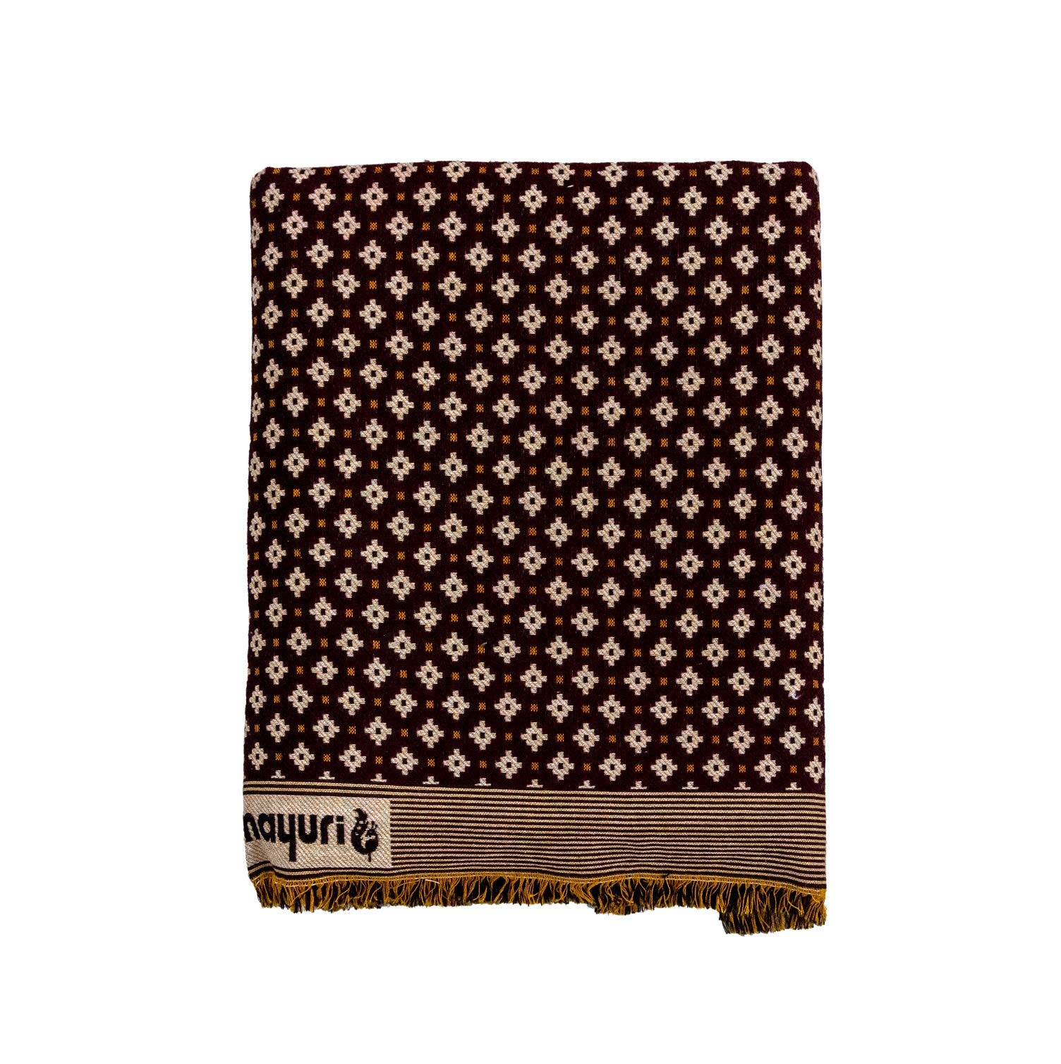 Varunavi Diamond Solapur Chaddar Cotton AC Blanket Queen Size 90 in X 108 in (230 cm X 260 cm) (Choco)-image-6