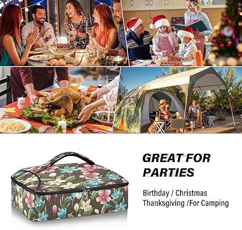 Miniatura 7 de Orchid Forget Me Not Casserole Carrier Waterproof Insulated Casserole Carrier Keeps Food Hot or Cold for Hours,Casserole Carriers for Hot or Cold
