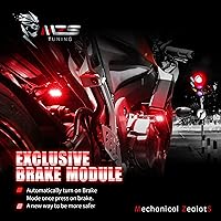 Vista 6 de MZS 8Pcs Motorcycle LED Light Kit, Multi-Color Neon RGB Strips LED Underglow kit Compatible with ATVs UTVs Cruiser Trikes Golf Carts Most Family