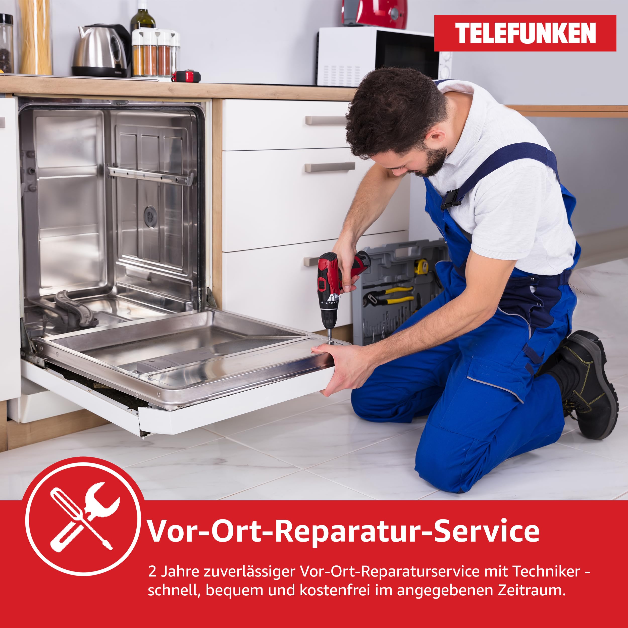 Telefunken Geschirrspüler freistehend 60 cm Silber 12 Maßgedecke 6 Programme AquaStop leise 45 dB
