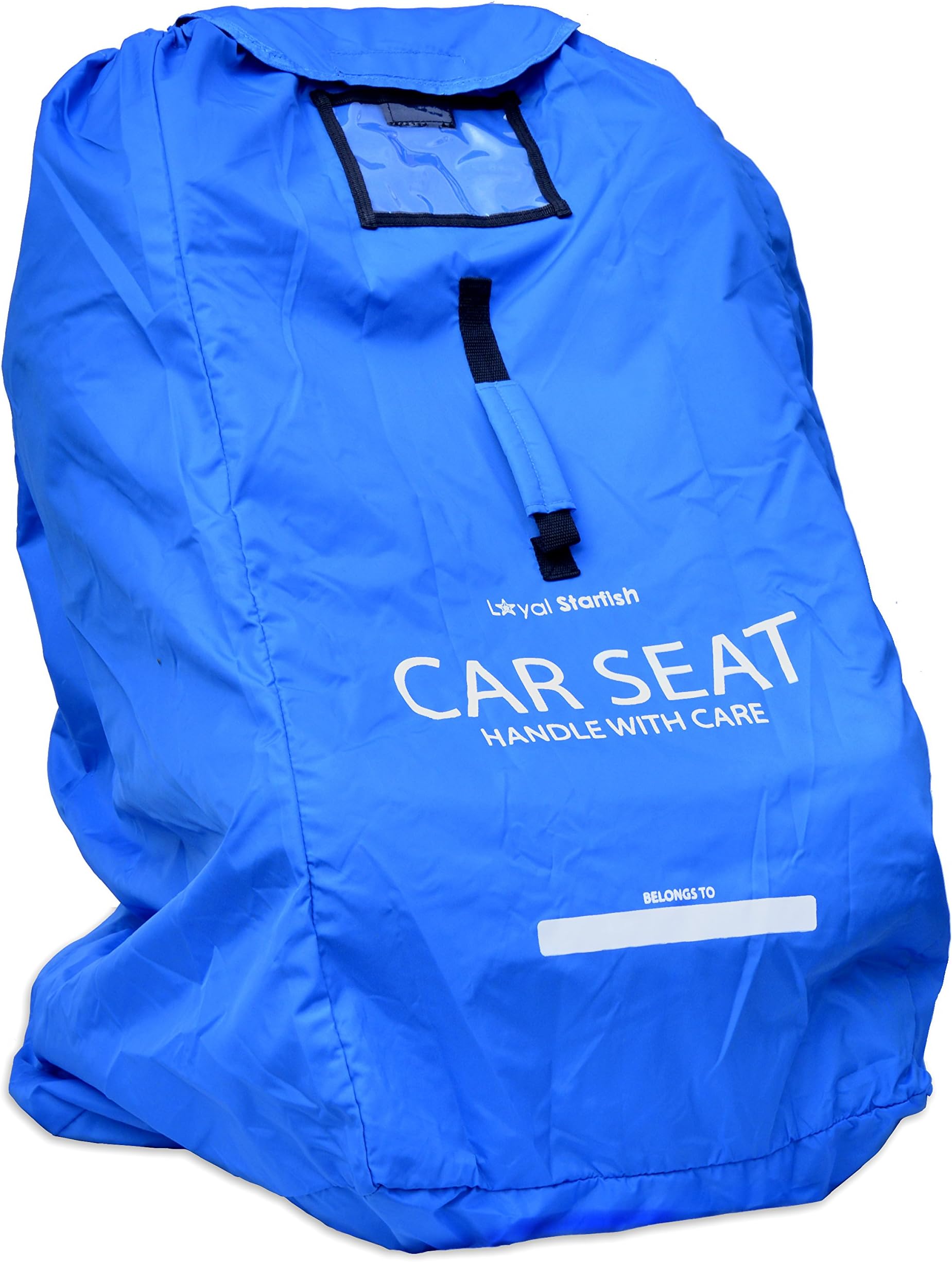 Loyal Starfish Car Seat Travel Bag - Large Heavy-Duty and Waterproof Backpack - Protective Rain Flap and Comfortable Padded Shoulder Straps - Suitable for Airport Gate Check