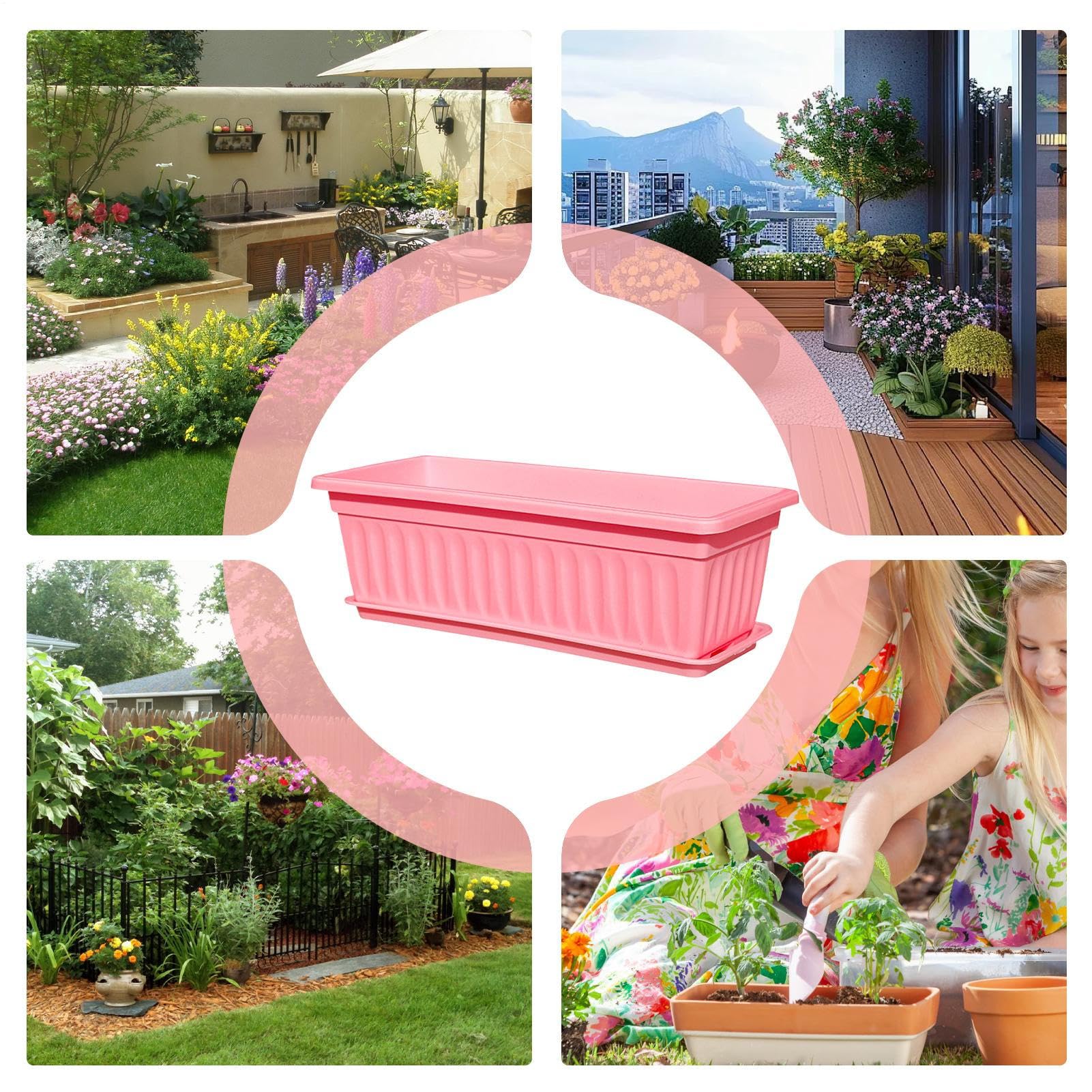 Fioriera Da Finestra Contenitore Resistente ai Raggi UV con Fori di | Cassetta Da Finestra Per Fiori Per Giardinaggio Balcone Cucina Esterno Giardino Piante E Fiori
