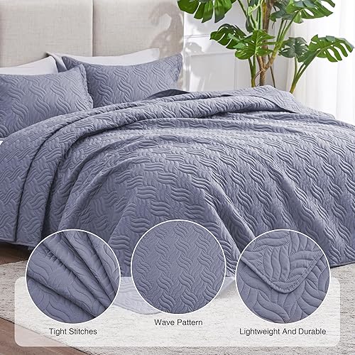 Vista 93 de Love's cabin Colchas para cama Queen de color blanco, colcha suave de verano, colcha de microfibra ligera, colcha de estilo moderno