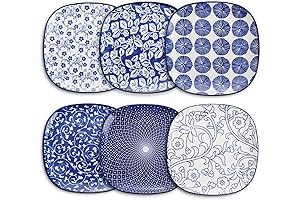 Porcelain Square Dessert Salad Pasta Plates 7.6 inches ceramic plates set of...