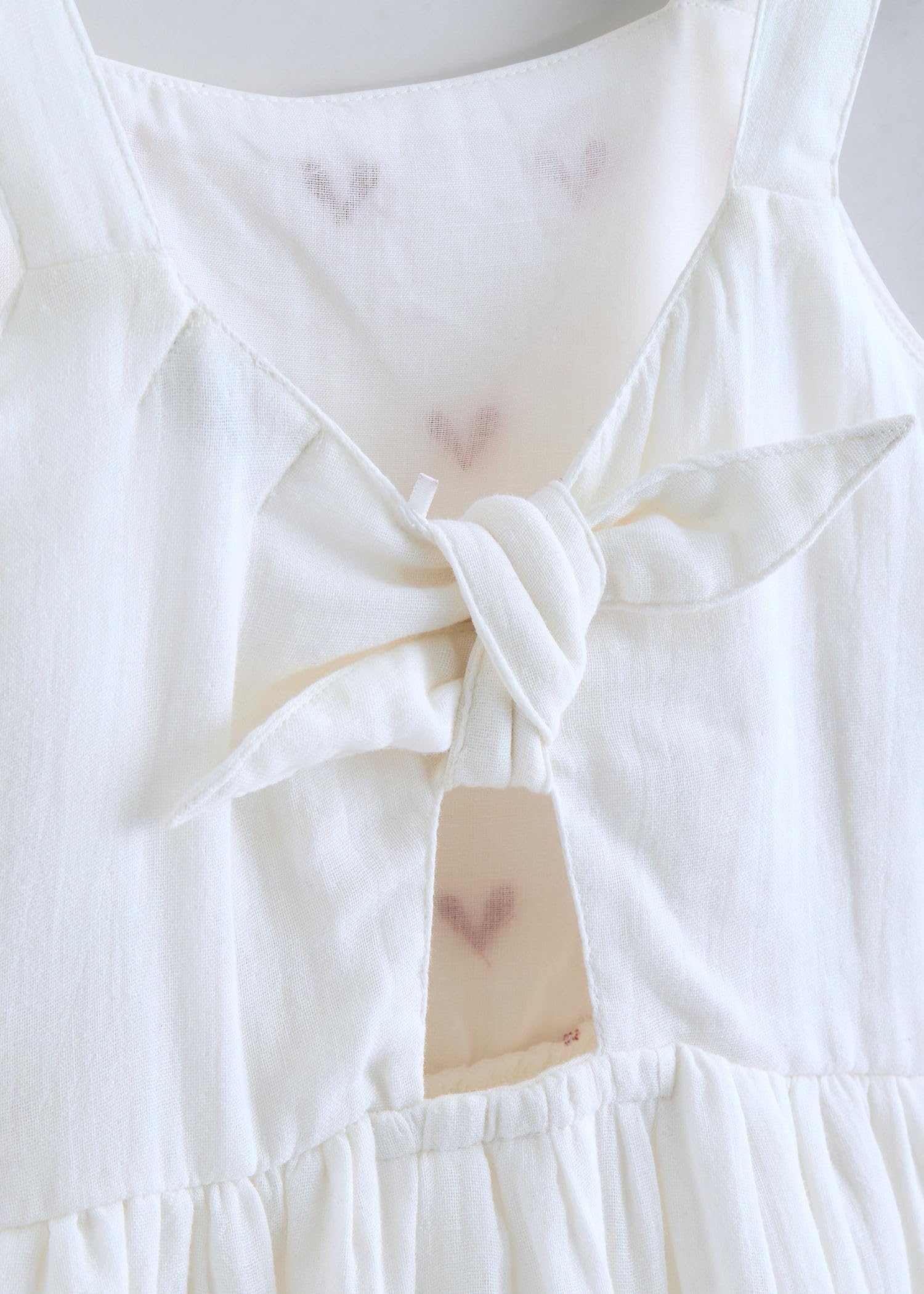 Hopscotch Girls Heart Embroidery Cotton Dress in White Color for Ages (3-4 Years) 4