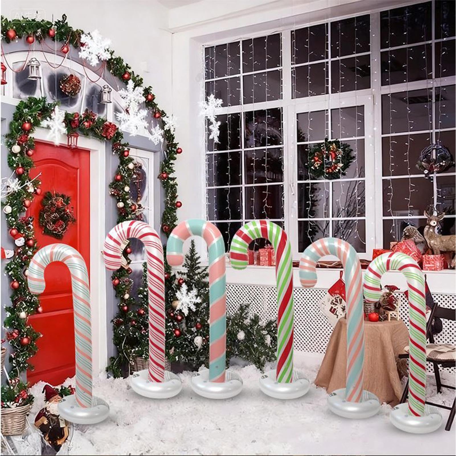 Generisch Aufblasbare Weihnachtsdekoration 130 cm Zuckerstangen Ornament