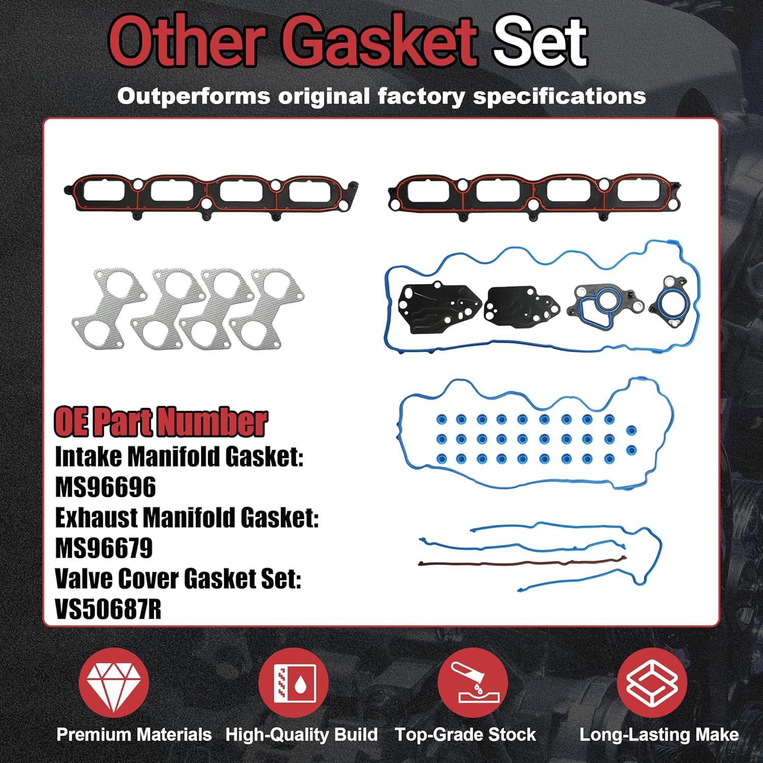 5.4 Cylinder Head Gasket Set with Head Bolt Fit for Ford Expedition F-150 F-250 F-350 Super Duty Lincoln Mark LT Navigator 5.4L 3V 2007-2014 Replace#HS26306PT-2 ES72798 OS30725R