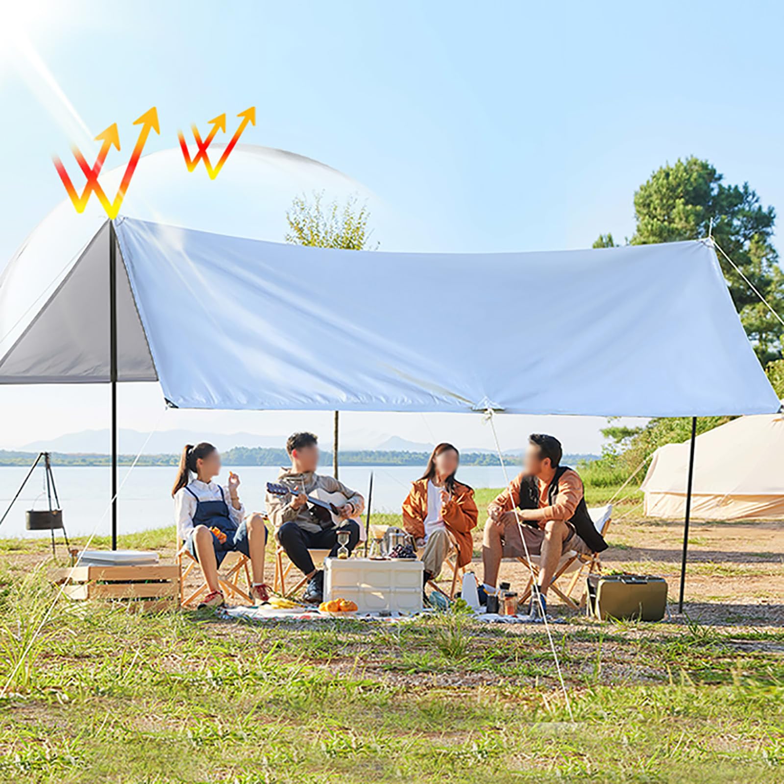 Amazon.co.jp: petrhot タープ・シルバーンシート 2.8x2.9m お花見