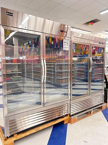 Miniatura 5 de Aceland AF-49BG 54 1/8" Commercial Stainless Steel Double Swing Glass Door Merchandiser FREEZER 49 cu. ft -8℉~0℉