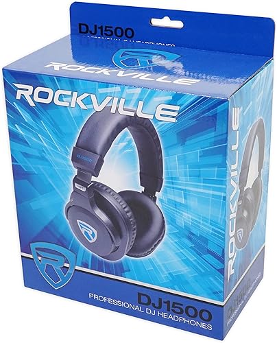 Miniatura 10 de Rockville Auriculares DJ con cable de bobina desmontable, caso+almohadilla extra (DJ1500)