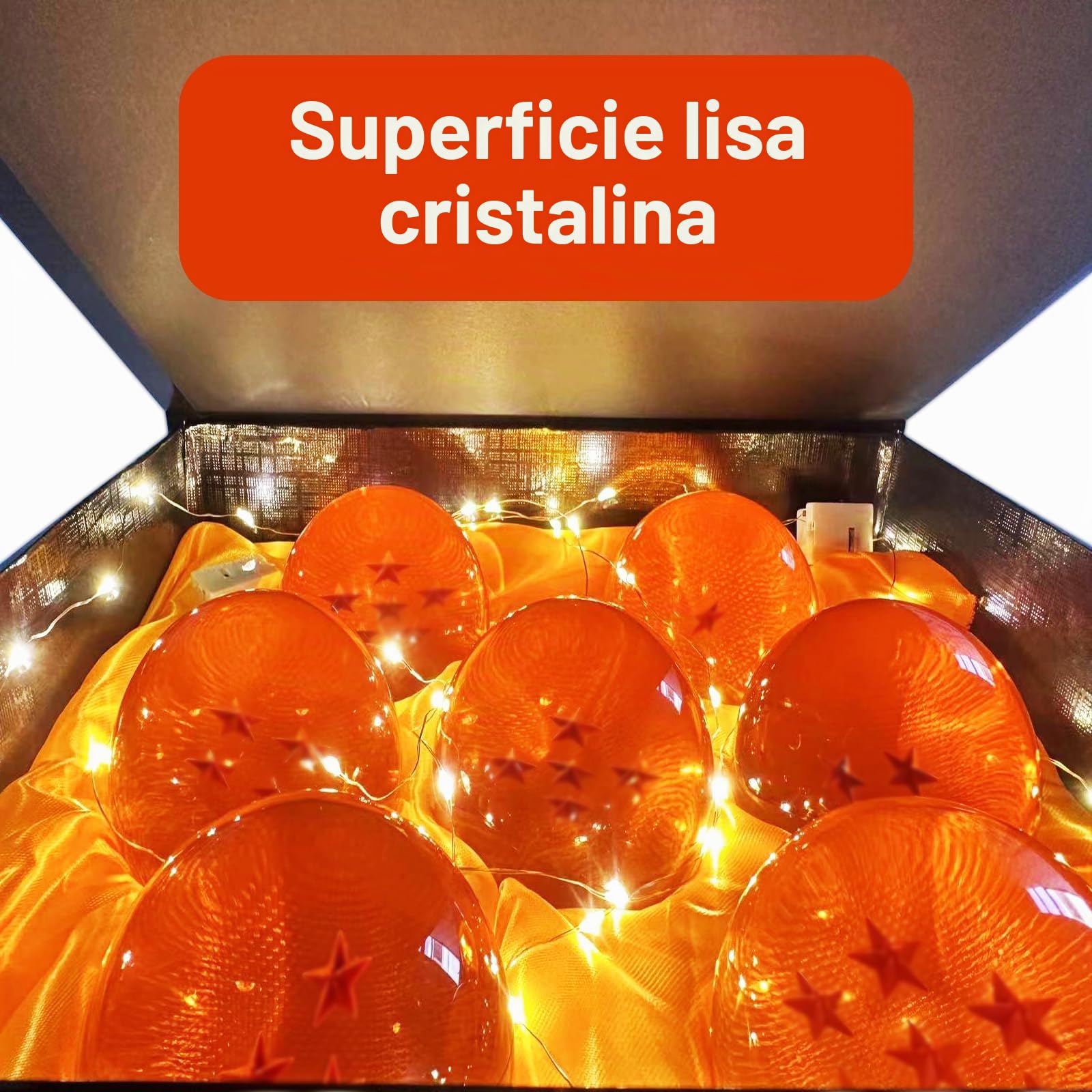 Likai Juego de 7 bolas de cristal para coleccionista de dibujos animados de fanáticos del anime, esferas decorativas de resina de 3 pulgadas para decoración del hogar, regalo de cumpleaños para niños