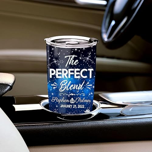 Vista 46 de WAZONE Vaso de café personalizado de 20 onzas y 30 onzas con nombre personalizado para parejas, taza térmica de acero inoxidable, taza de viaje