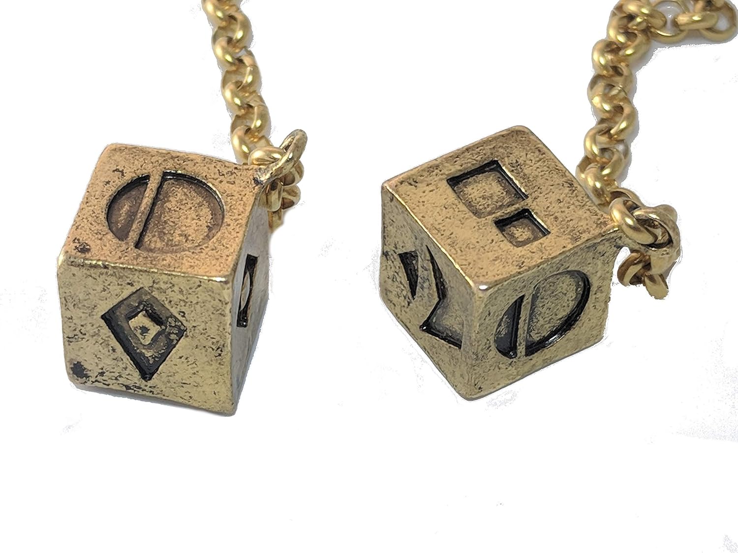 Smuggler's Dice Accurate Antique Weathered Gold Plated Solo Dice (Large)