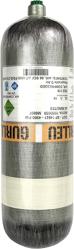 Miniatura 2 de Estación de llenado de paintball PCP de tanque de fibra de carbono de 6.8L  74 pies cúbicos  4500PSI con sistema de carga de válvula (botella vacía)