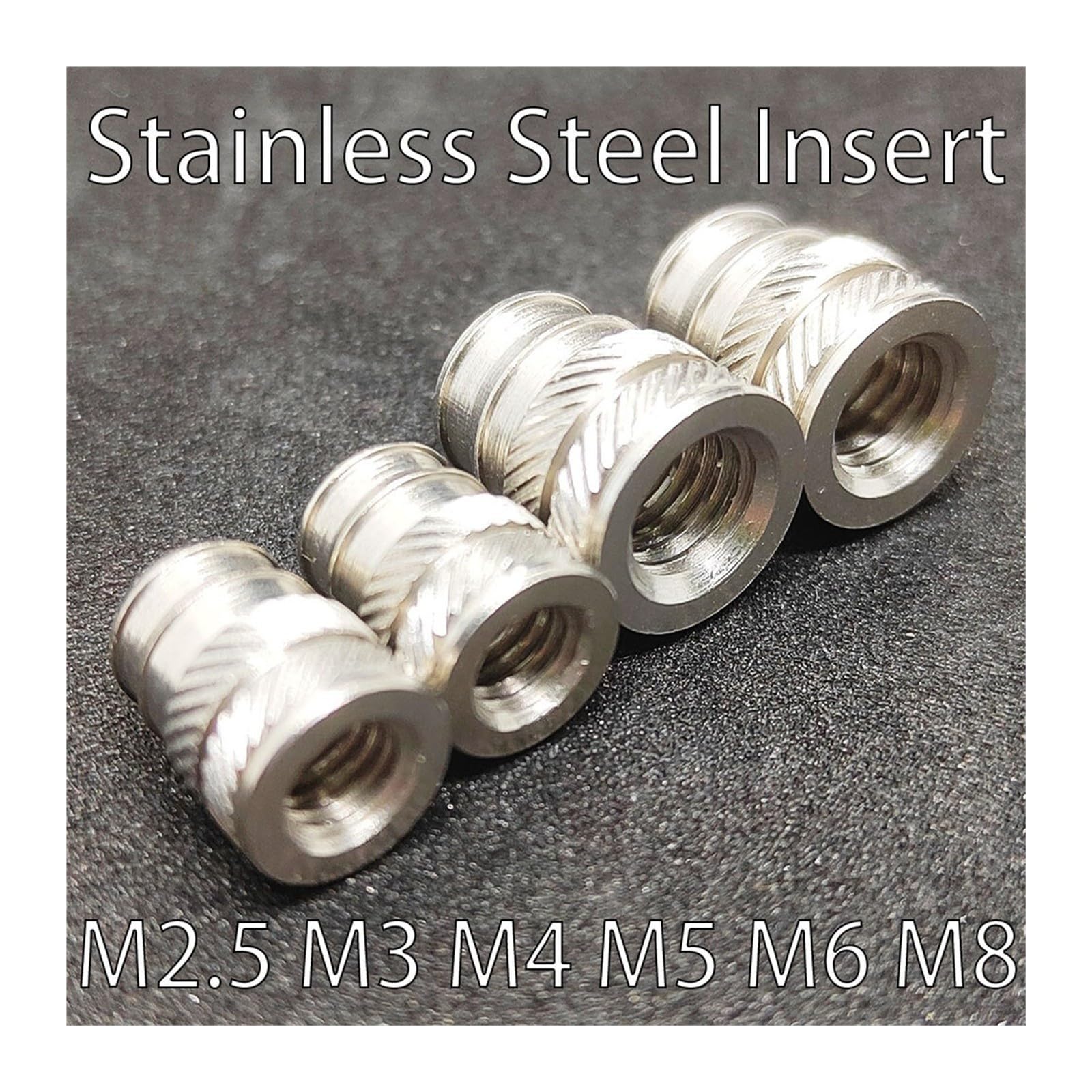 ZS Hardware Tuercas de inserción con juego de calor M2.5-M6, acero inoxidable roscadas for impresora 3D(50pcs,M6x12.7x0D9.5)