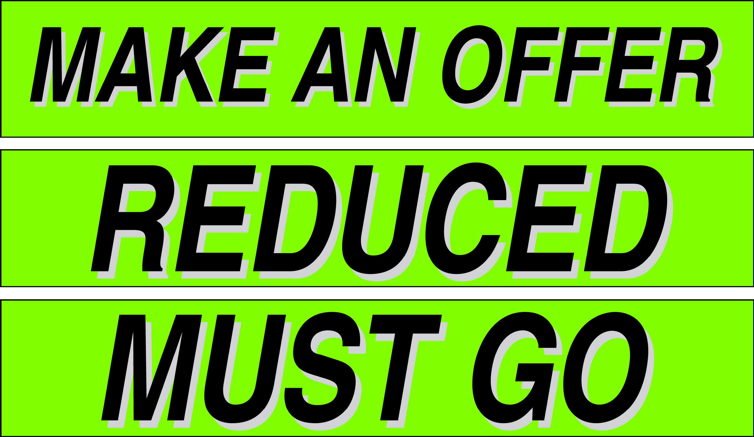 Ez-line Vinyl Windshield Stickers 3 Dozen 15 Inch Chartreuse Slogan Dealership Pro Pack for Car Lots (EZ115-Pack12)