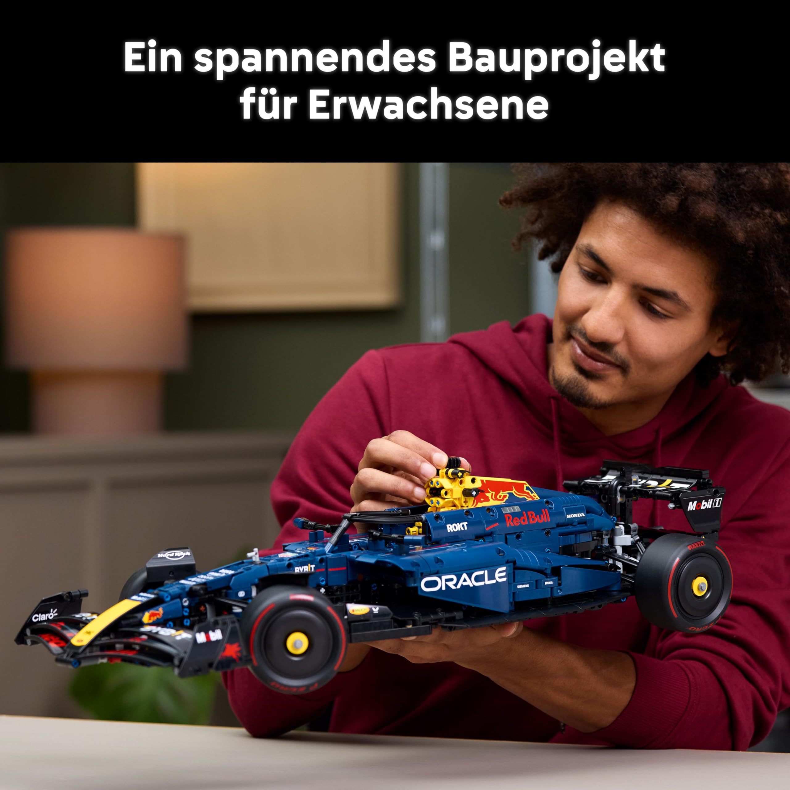 LEGO Technic Oracle Red Bull Racing RB20 F1 Rennauto Modell - Formel 1 Bauset zum Sammeln - V6-Motor, Getriebe, Lenkung & DRS im Maßstab 1:8 - Geschenkidee für Erwachsene & Teenager 42206