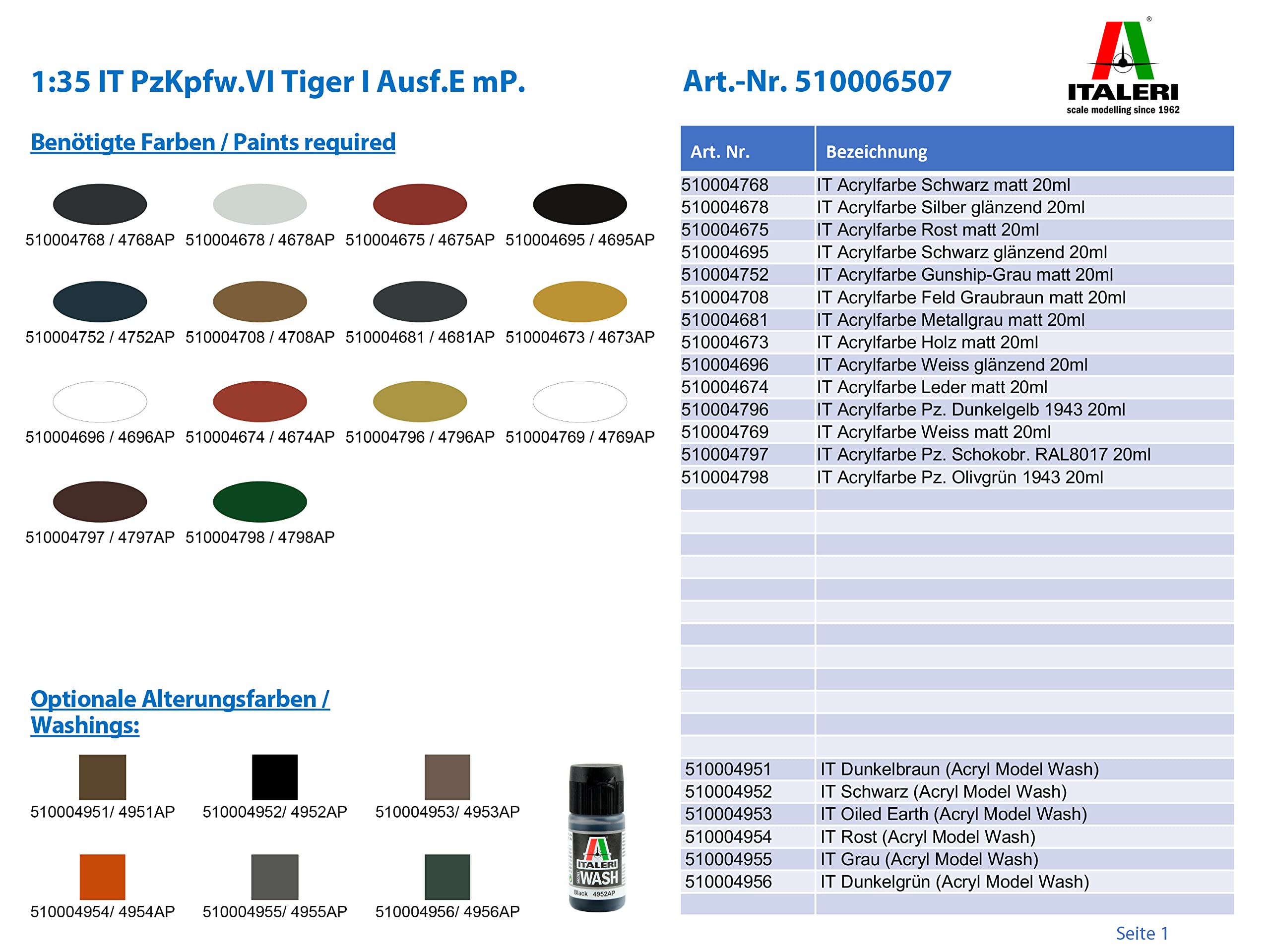 Italeri - I6507 - Maquette - Char d'assaut - Tigre I Milieu Production