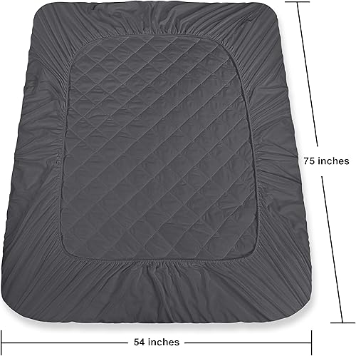 Miniatura 18 de Utopia Bedding Protector de colchón acolchado (individual) – Protector de colchón elástico ajustable – La funda de colchón se estira hasta 16