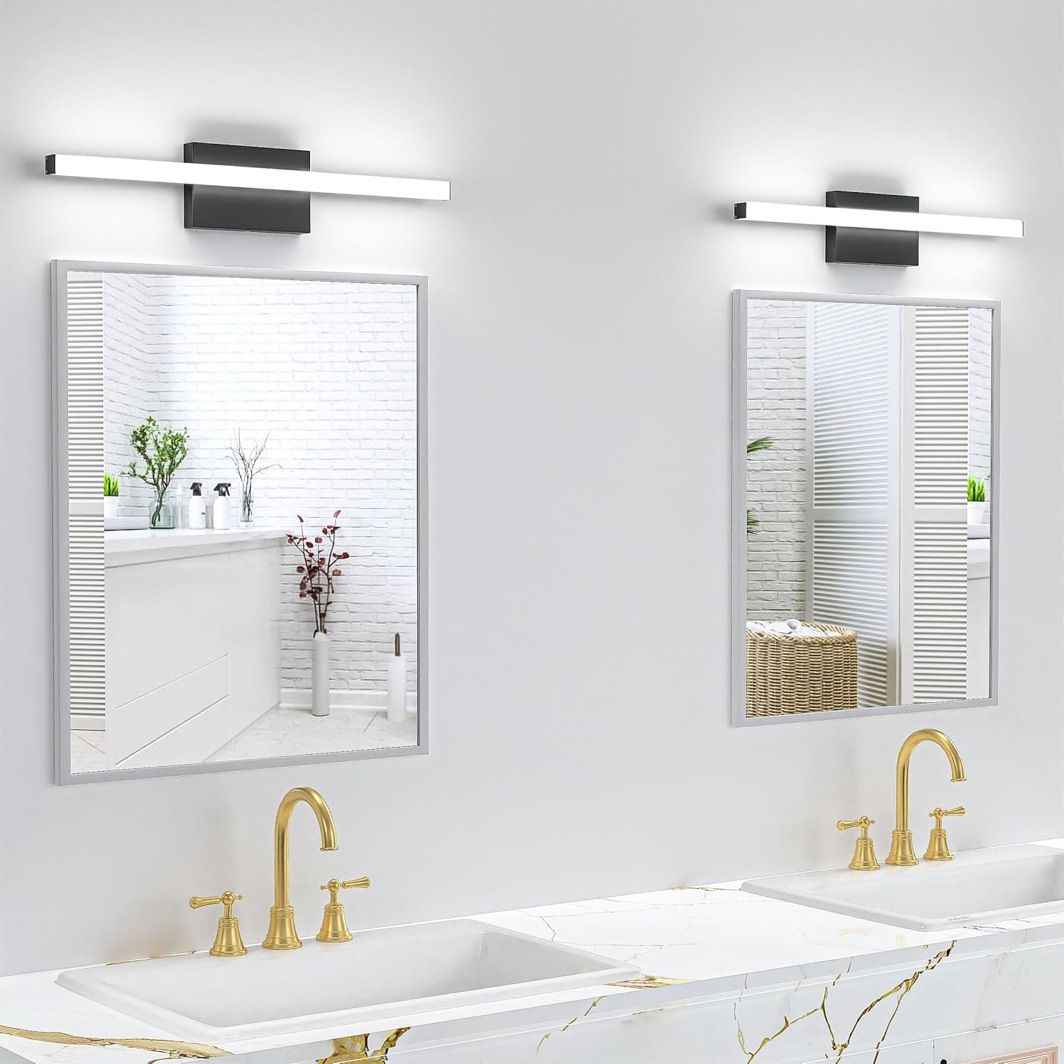 30Inch LED Bathroom Vanity Light Bar 5700K Dimmable Led Bathroom Light Over Mirror Modern Bath Wall Light Cool White ETL Certified 28W 2Pack