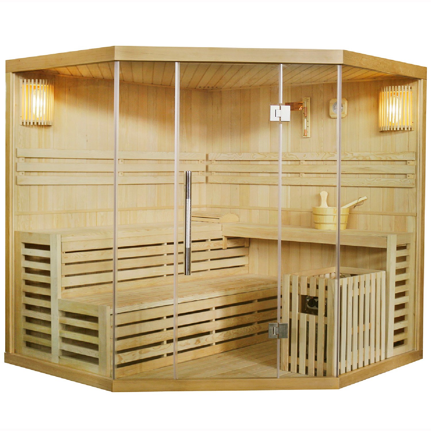 Traditionnel sauna finlandais espoo/200 x 200 cm - 8 kW