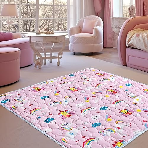Miniatura 5 de ASXEU Tapete de juego para bebés de 50 x 50 pulgadas, cómodo, inodoro, antideslizante, fácil de limpiar, versátil tapete de juego para bebés y niños