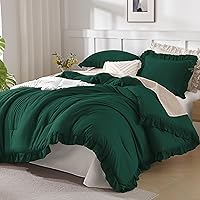 Vista 11 de Andency - Juego de edredón gris pardo tamaño King 104 x 90 pulgadas, 3 piezas, 1 edredón con volantes/2 fundas de almohada, microfibra suave ligera