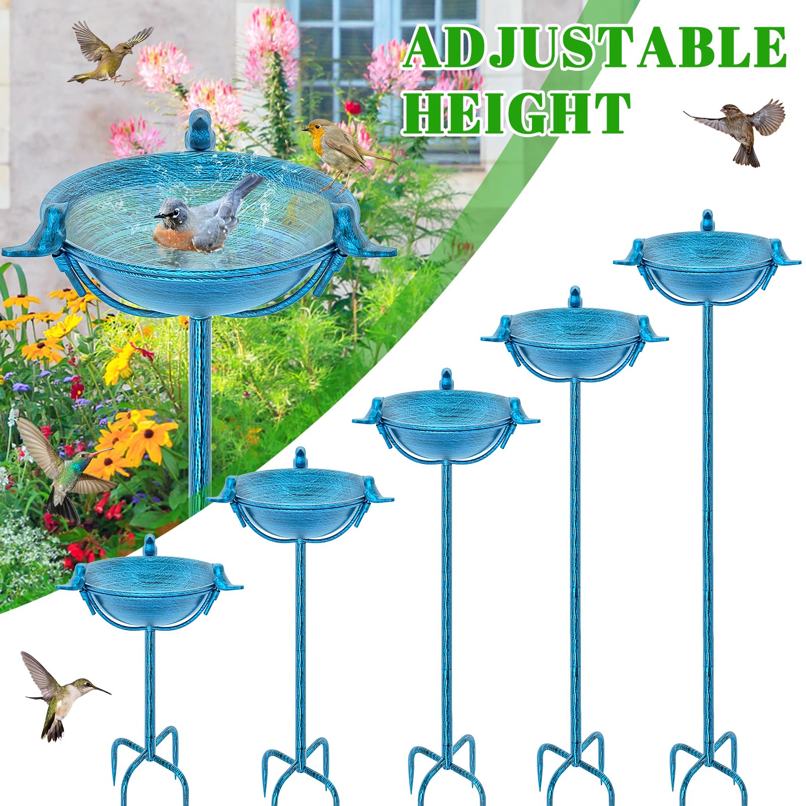 Vogelbad Und Futterstelle Aus Metall - Dekorative Vogeltränke Für Garten, Balkon Und Terrasse