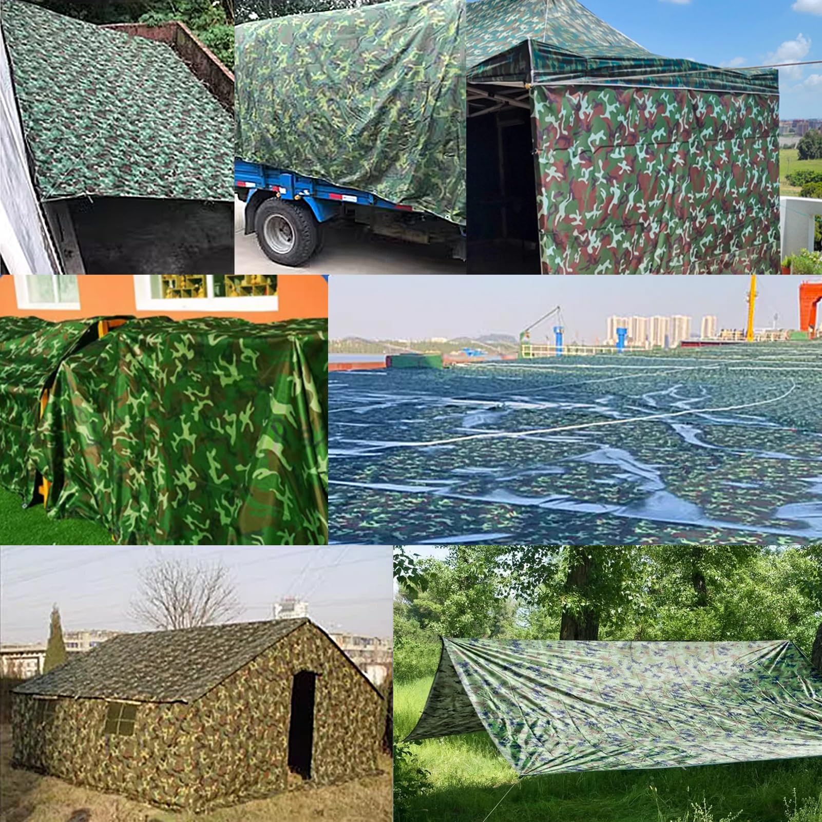 Telo impermeabile per carichi pesanti Telo da campeggio Telo di tela antipioggia al 100% Telo di copertura per camion Telo di fondo pieghevole Tenda mimetica per uso esterno (Size : 2x2m)