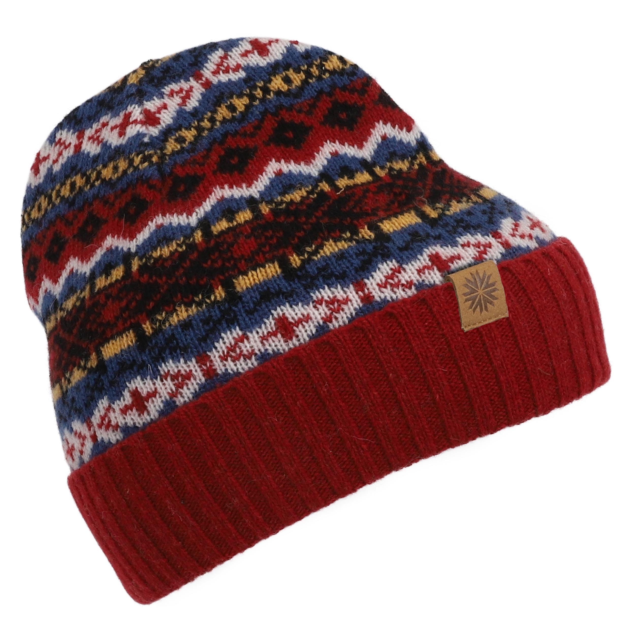 Icewear Unisex Dark Red Skrúður Wool Blend Nordic Hat (Dark Red)
