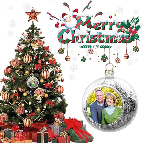 Miniatura 5 de AIPNIS Adornos de bolas de Navidad personalizados adornos de Navidad con foto personalizada colgante de árbol de Navidad familiar bola de decoración