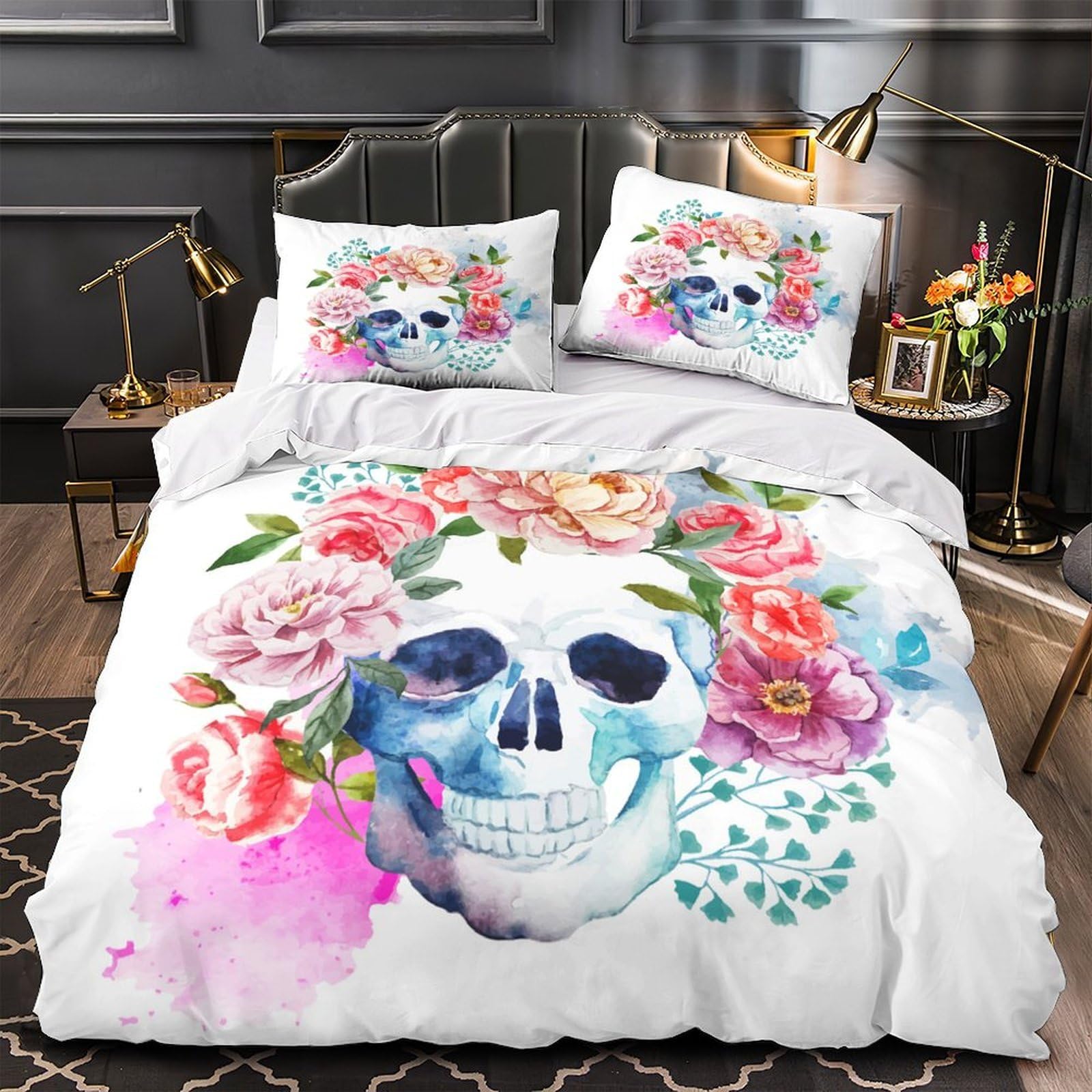 Housse de couette 3D aquarelle drap de lit microfibre haute densité