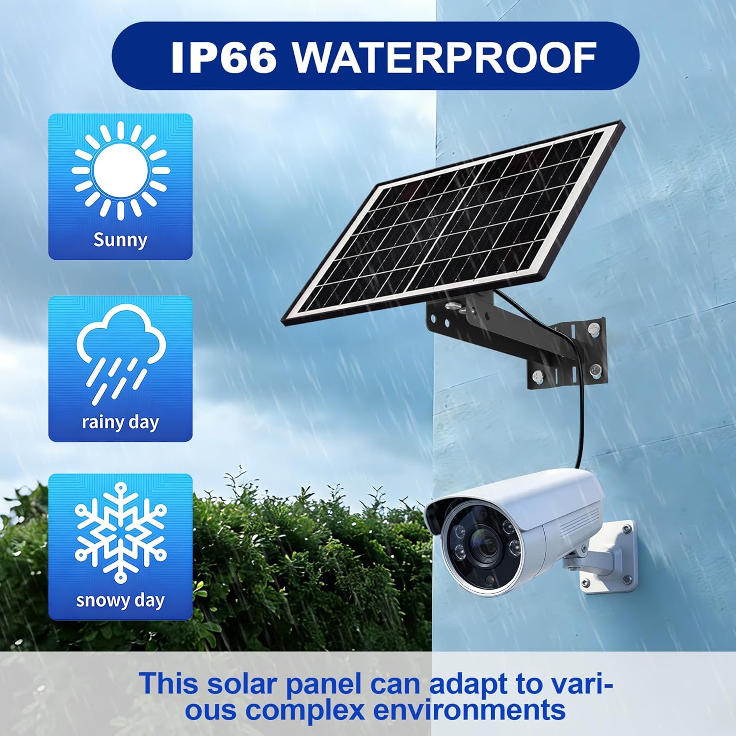 Eco-friendly 8W 5V Monocrystalline Solar Panel, Type-C Interface, IP66 Waterproof, 6.5-foot Cable, High Conversion Rate, Compatible with Various Electronic Devices