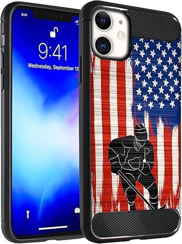 Miniatura 7 de CasesOnDeck - Funda compatible con Apple iPhone 11 / iPhone XI (2019) de 6.1 pulgadas, funda delgada de fibra de carbono TPU para acentuar arañazos