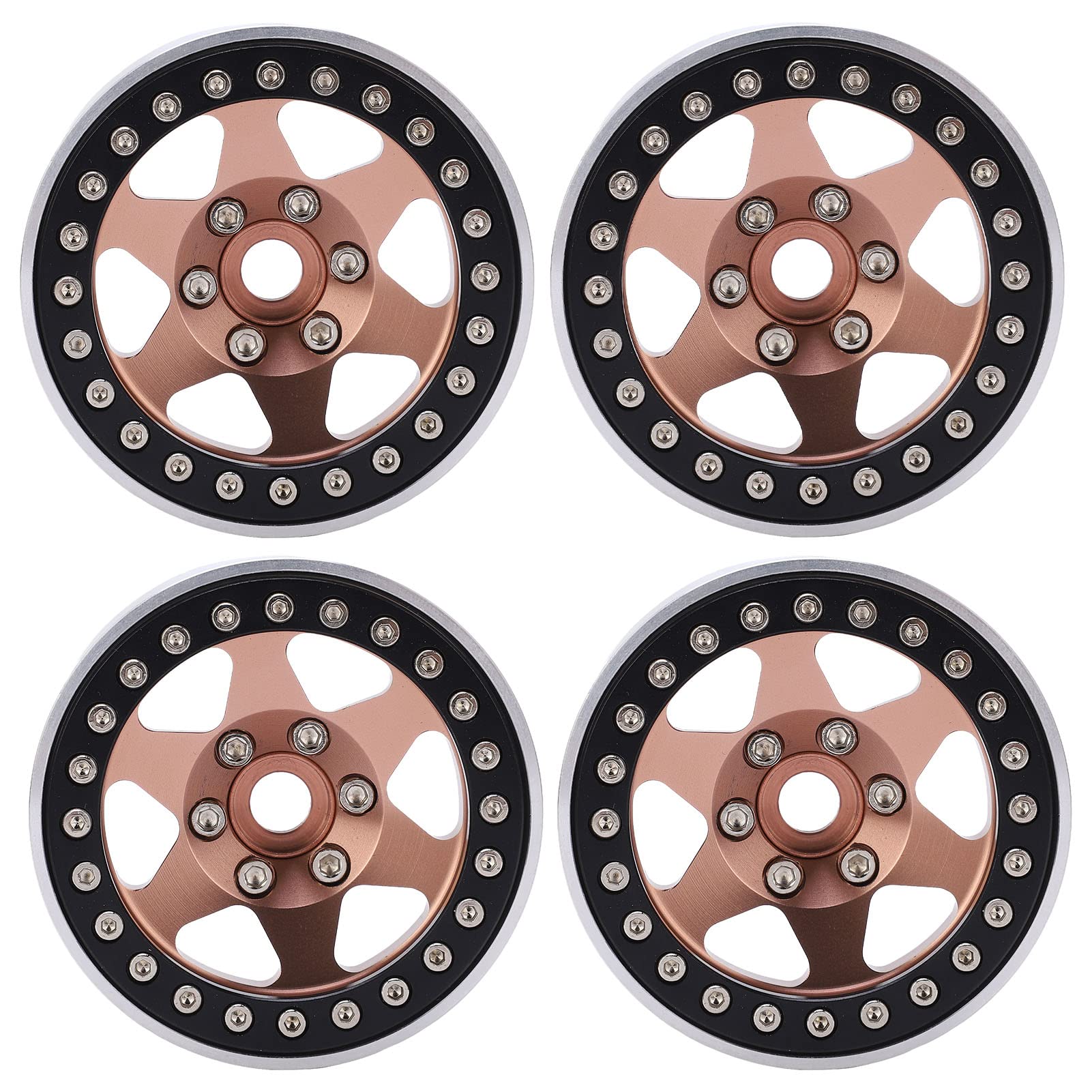 4 szt. 1,9 cala RC piasta samochodowa ze stopu aluminium do 1/10 RC Track do Axial SCX10 90046 AXI 03007 do MST (brązowy)