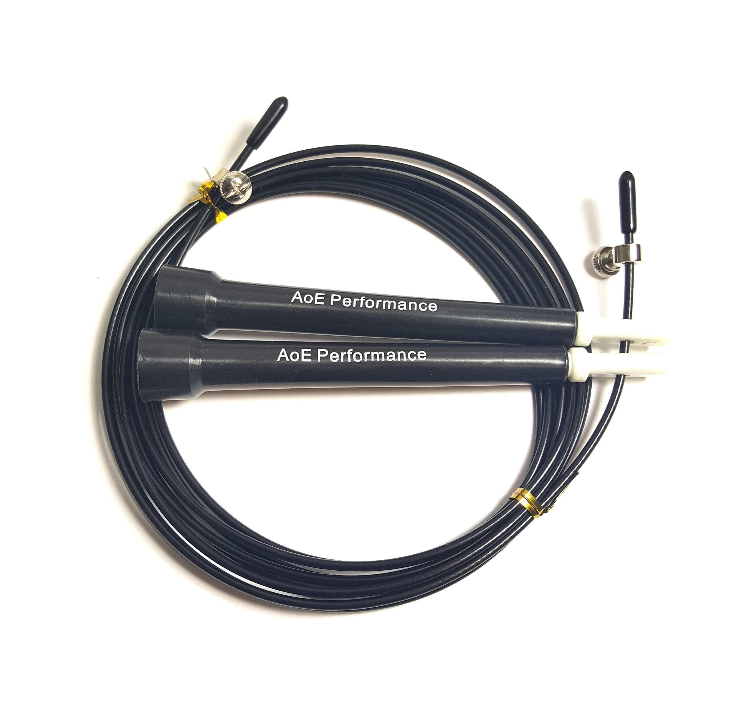AoE Performance Black Adjustable Speed Skipping Rope Boxing Crossfit Training Gym Equipment MMA Exercise Fitness Workout