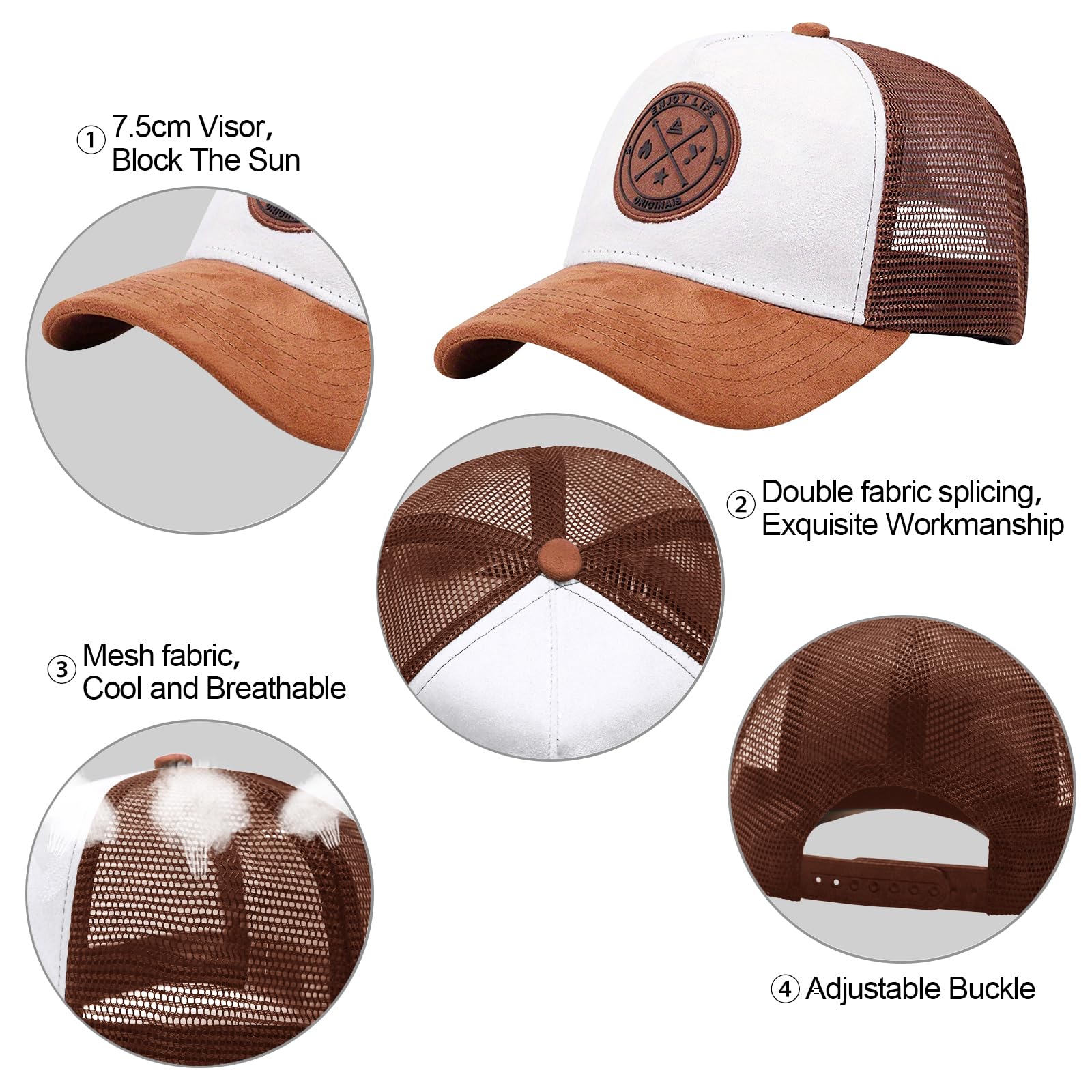 Tiakay Casquette de Baseball Trucker Unisexe Anti-UV - Ajustable avec Boucle en Metal, Maille Brodée pour Sport, Voyages et Outdoor d'Été | Streetwear Premium - 3