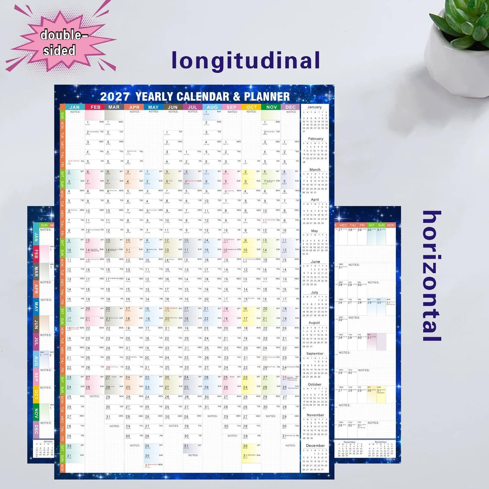 Calendario mensile cancellabile a secco con pennarello, 12 , 2027