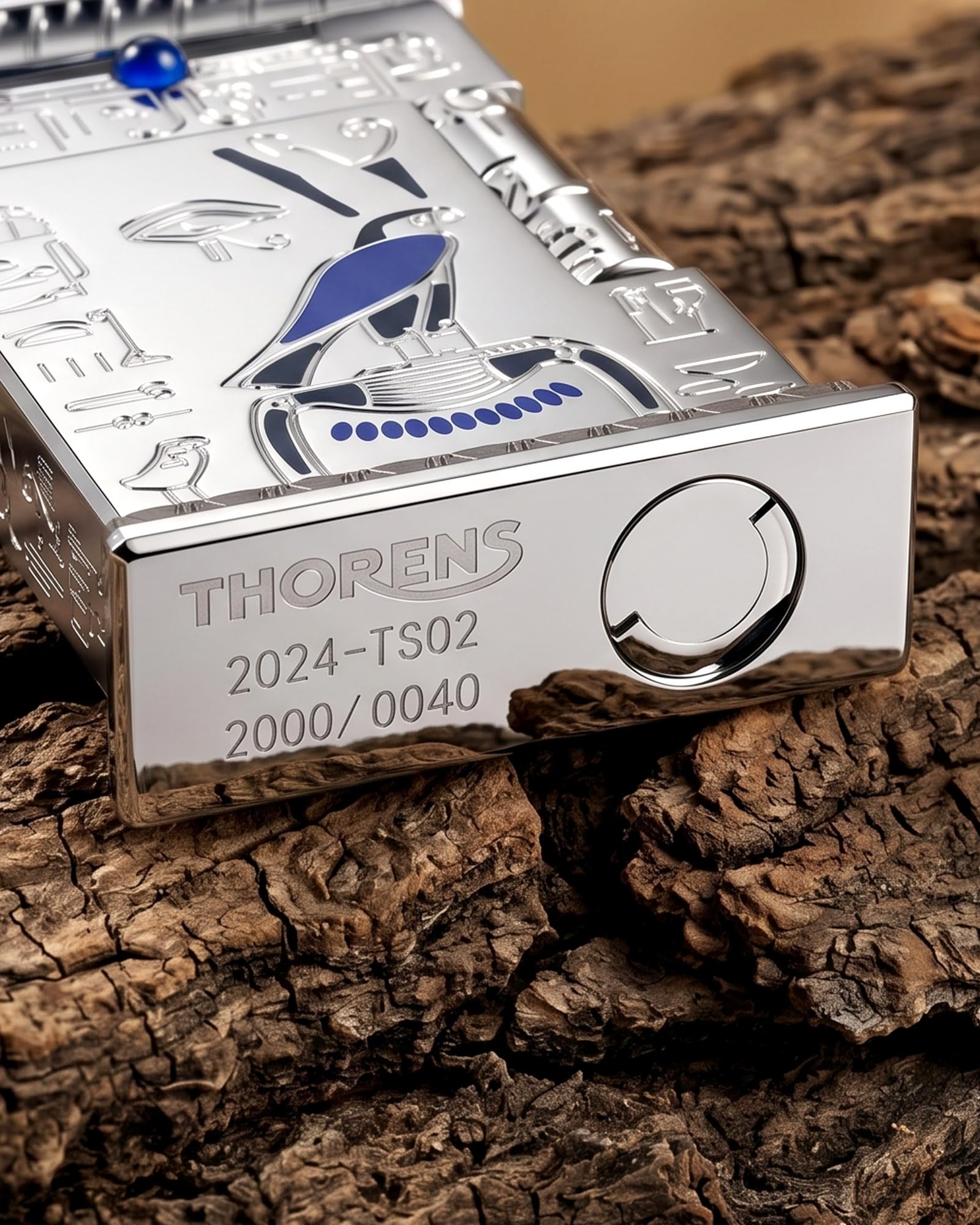 THORENS Pharaoh's Light - Silver Mechero de Queroseno y Latón | Sonido nítido, cromado fino, retro clásico de lujo, recargable, inlay electrochapado, caja regalo, coleccionable hombre