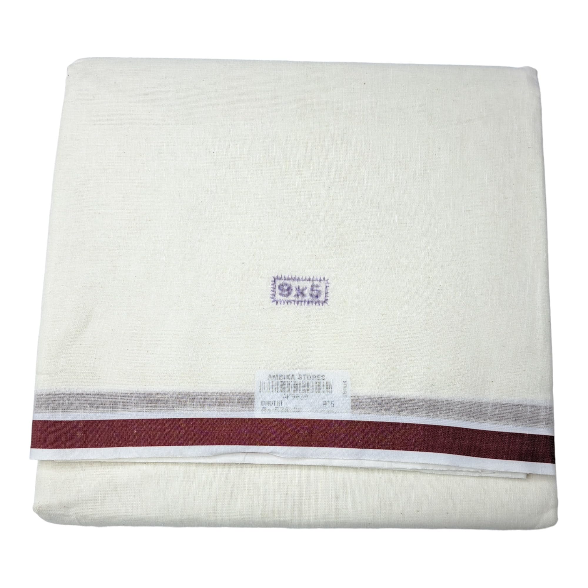 Ambika Stores Cotton Mens Panjakejam Dhoti & Towel Set [9X5] Unbleached Cotton Dhoti + Towel Set White-image-21
