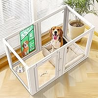 Vista 21 de FXW AuraSpace - Corral acrílico para perros de interior para cachorros y perros pequeños, 24 pulgadas, 12 paneles, negro