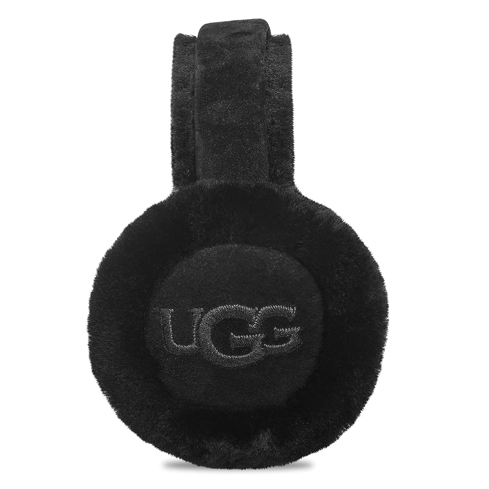 UGG Women's Sheepskin Embroidery Earmuff in Black, O/S