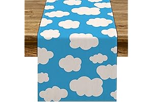 Clouds Blue Sky Table Runner for Baby Shower