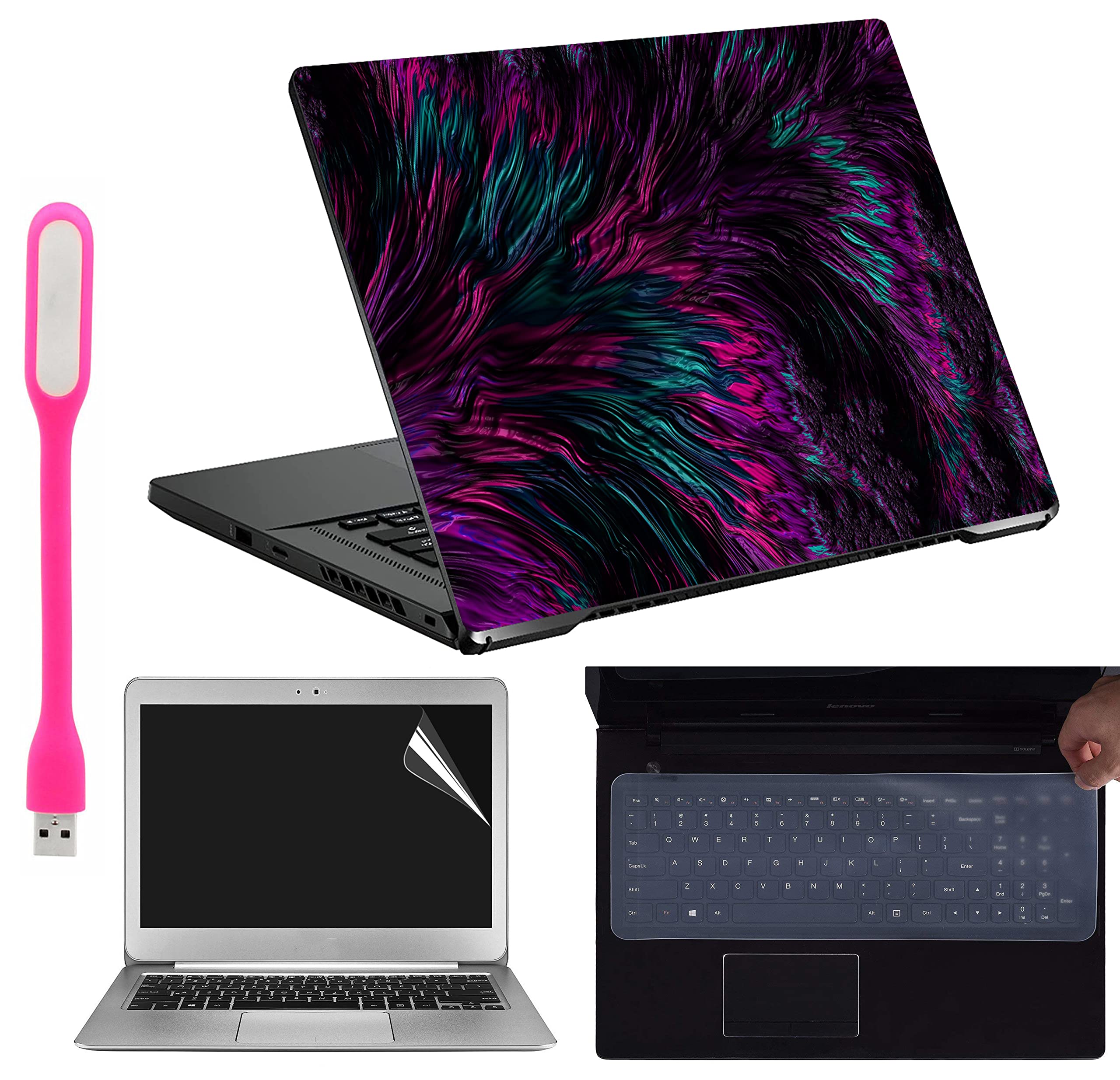 Ramiya 4 in 1 Combo Kit for 15.6-inch Laptops Decal | Screen Guard | Silicone Keyboard Protector | and USB LED Light All Models (Upto) Size : 15.6"x 10.1" XZ52 (B09R2FQ7N9) Amazon Price History, Amazon Price Tracker